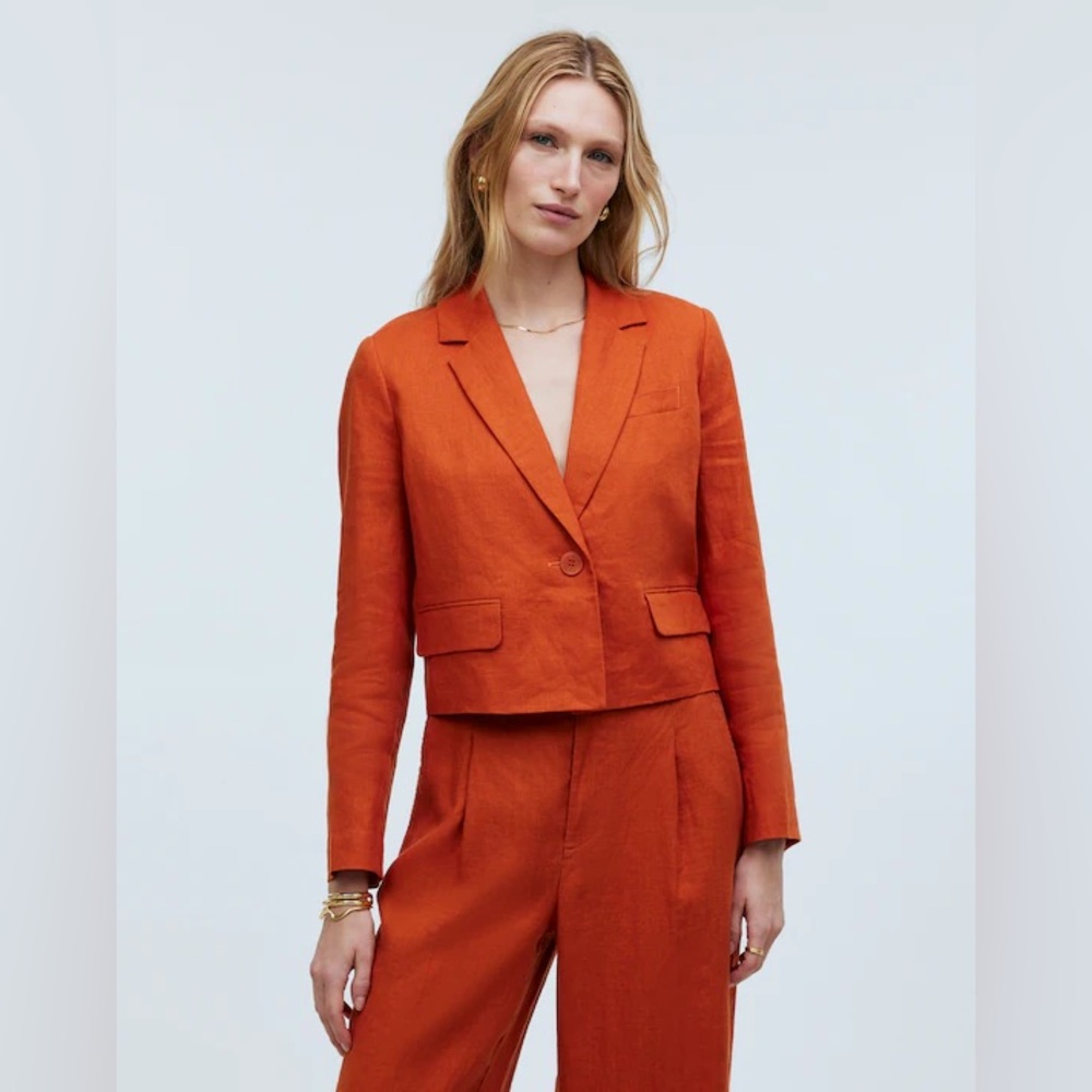 Madewell The Sutter Crop Blazer in Dark Copper. Size Medium